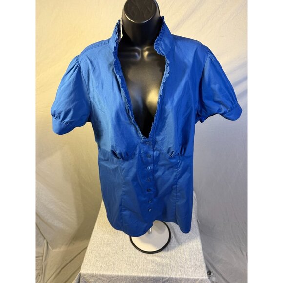 Vintage New NWT Torrid Womens Plus Size 1 1X Blue Vneck Romantic Blouse Shirt - Picture 1 of 3